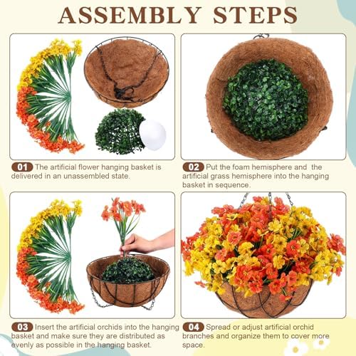 Beeveer 2 Pack Artificial Outdoor Fall Flowers