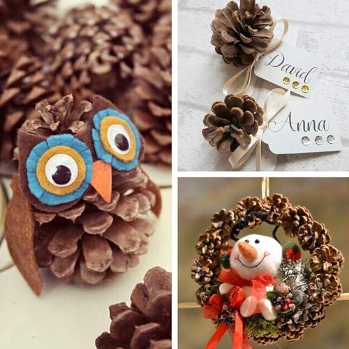 Winlyn 30 Pcs Christmas Hanging Real Preserved Pine Cones Ornaments 2"-3" Tall Christmas Tree Hanging Pinecone Ornaments