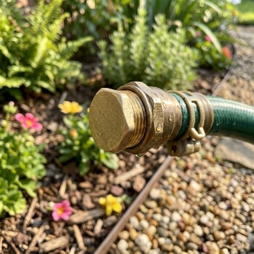 2 pcs 3/4" Garden Hose End Caps, Brass Male Thread Garden Hose Cap with Washers, Outdoor Faucet End Cap Brass Pipe Plug Spigot Cover