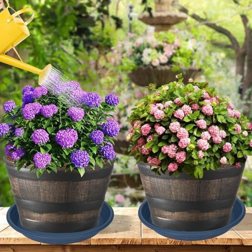 6 Pack of 8 inch Plant Saucer, Large Plant Tray, Heavy Sturdy Plant Drainage Tray for Indoors, Bird Bath Bowls, Sturdy Plastic Pot Tray for Planter (Blue)