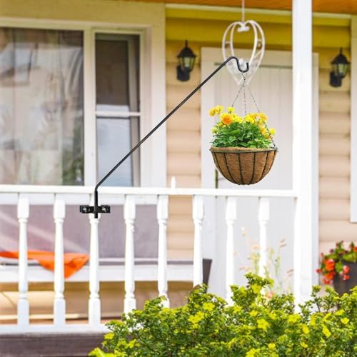 ERYTLLY Extended Rail Hook Fence Deck Heavy Duty Bird Feeder Hook 360 Degree Rotary and Length Adjustable Plant Bracket for Bird Feeders, Planters, Suet Baskets, Lanterns, Wind Chimes and More