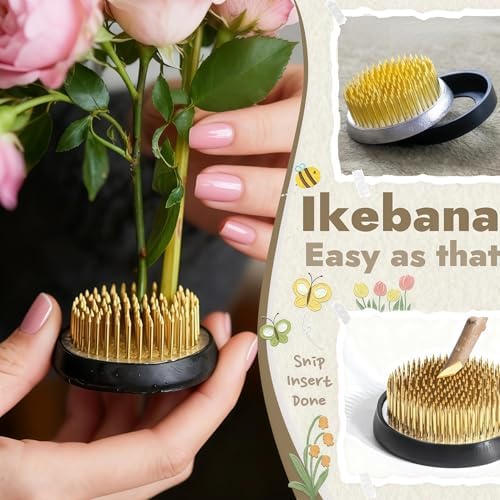 Ceramic Flower Pot Flower Arrangement Set Japanese Ikebana Floral Art Supplies Handmade Flower Bowl Decorative Flower Vase for Centerpieces (Small Black)