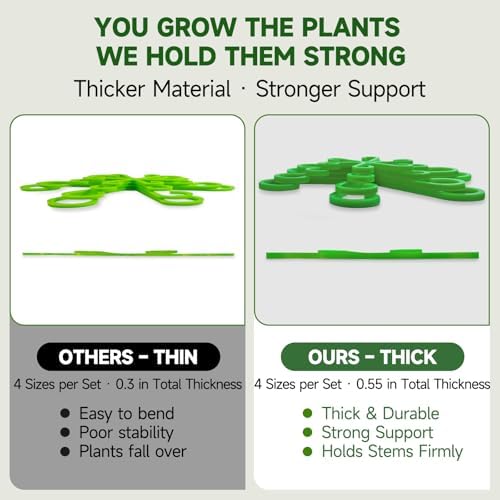 8pcs Plant Stem Support, Plant Support for Indoor Plants, 4 Sizes Climbing Houseplant Stem Holders, Reusable Plant Stabilizer, Indoor Plants Accessories