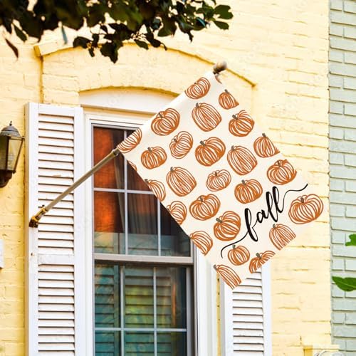 AVOIN colorlife Rustic Pumpkins Fall House Flag 28x40 Inch for Outside