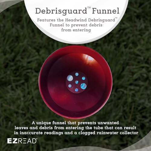 Headwind EZRead 26” Giant Professional Outdoor rain Gauge, USA Made Heavy Duty All Weather Freeze Proof mountable with Float, Red (820-0006)