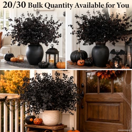 30 Pcs Baby Breath Flowers Artificial Bulk, Fake Fall Flowers, Black