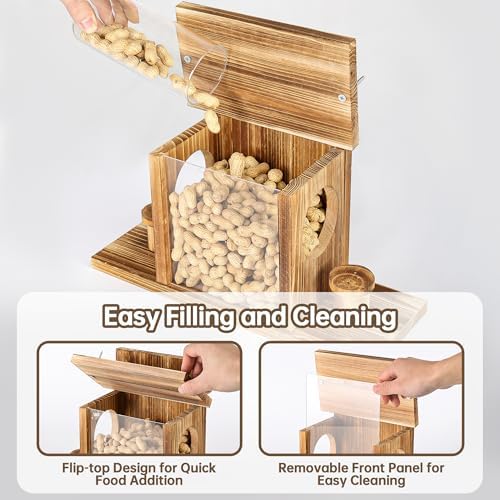 UUMENHA Carbonized Squirrel Feeders for Outside, Funny Chipmunk Feeder