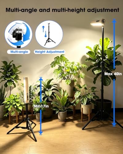 Rechargeable Grow Lights for Indoor Plants, Cordless Standing Grow Light