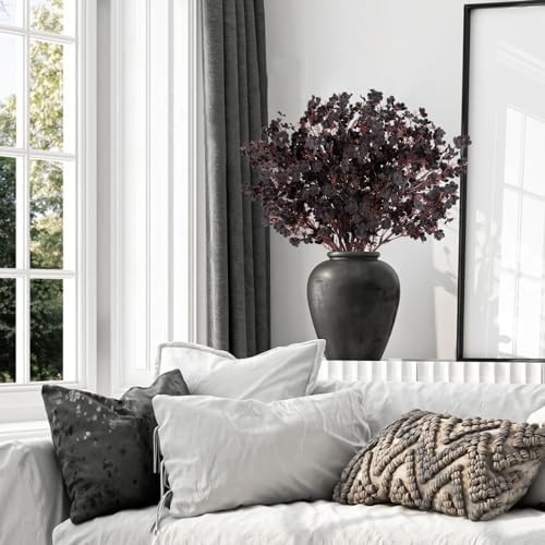 8Pcs Black Halloween Flowers Real Touch Artificial Fake Flowers Decorations