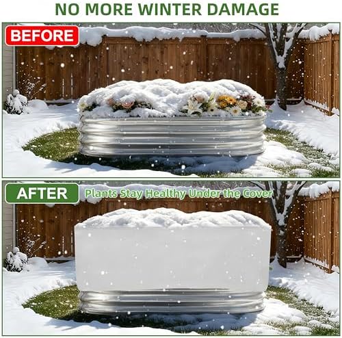 Plant Covers Freeze Protection, Rectangular Plant Cover for Winter, Frost Cloth Plant Freeze Protection for Outdoor Plants, Raised Garden Bed Cover,Winter Frost Blanket with Insulated Liner Drawstring