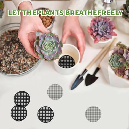 100 Mesh Screen for Planter Pots, Pot Grid Mats Pads, Plant Drainage Insert