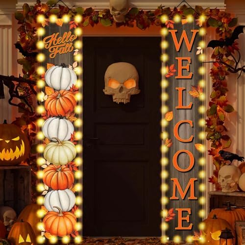 Fall Porch Banner Autumn Thanksgiving Decorations for Home Decor