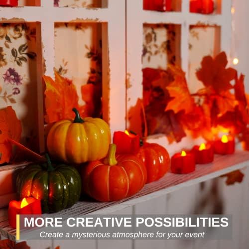 Homemory 24Pcs Halloween Red Dripping Flameless LED Candles,1.58"x 1.2"