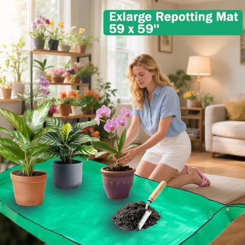 59" x 59" Extra Large Repotting Mat, Thickened Foldable Gardening Mat