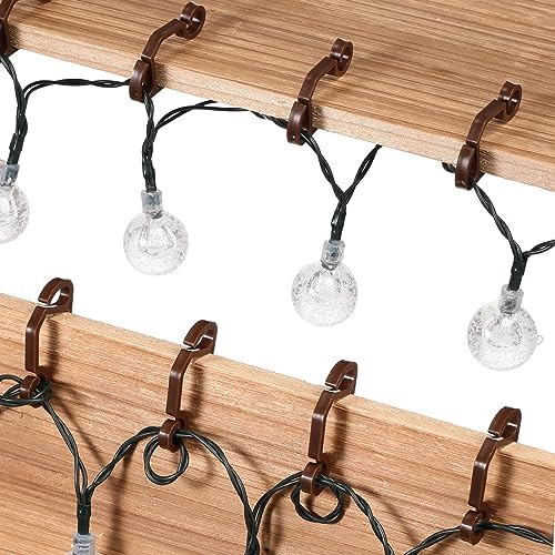 Marsui 240 Pieces Christmas Light Clips Outdoor Gutter Hooks,Coffee