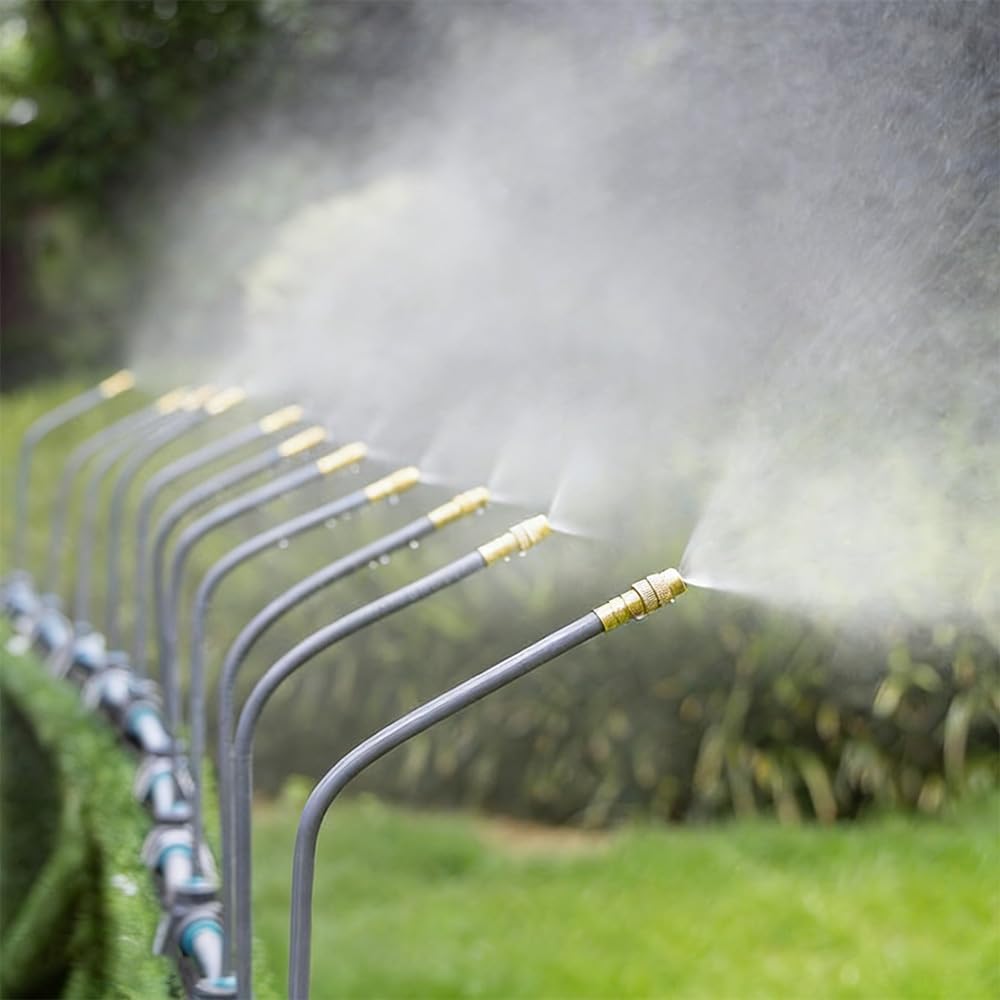 Drip Irrigation System, 100Ft 5/16 Inch Hose, 30 Adjustable Copper Nozzles, Automatic Atomizing Watering Kit for