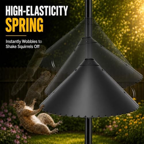 eWonLife 19 inch Metal Squirrel Baffle for Bird Feeder Pole