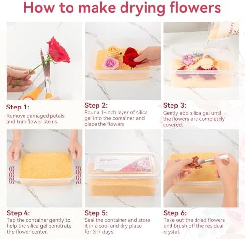 Silica Gel Flower Drying Crystals 8LBS, with Airtight Container