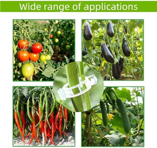 CIQIYO® 200 Pcs Plant Support Clips,Plastic Clips for Securing Plants,Tomato Vine Clips,Plant Fixing Clips,Garden Clips for Climbing Plants,Grape and Vine Vegetables (200, White)