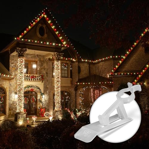Wintergreen Lighting All-in-One Christmas Light Clips for C9, C7, Icicle Lights, Mini Lights on Gutters, Shingles, Rooflines Christmas Light Hooks (100-count)