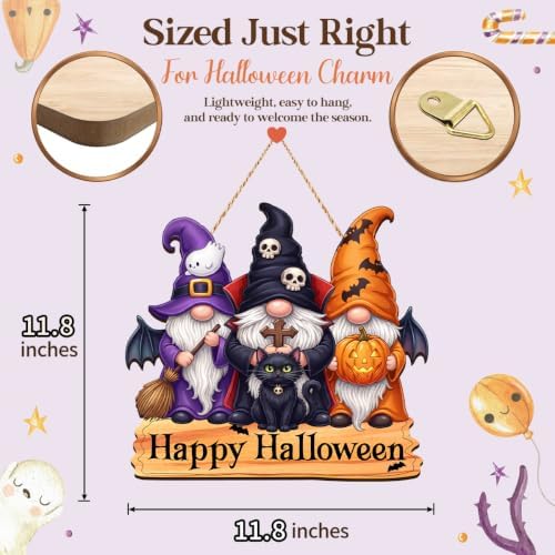 Halloween Decorations Happy Halloween Door Decor Gnomes Wooden Wall Sign