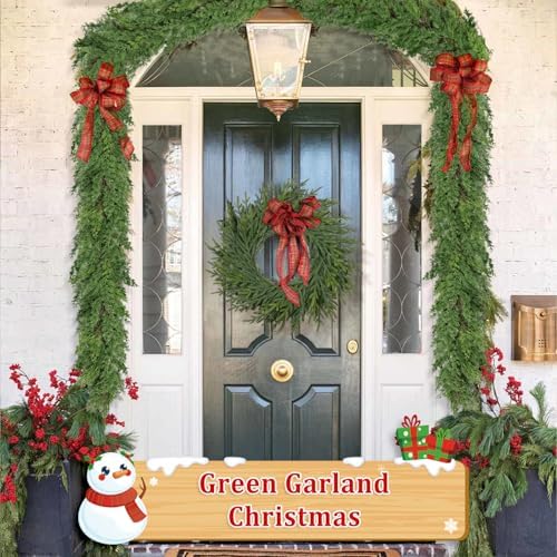 16 Ft Real Touch Christmas Garlands Thick Soft Bendable Pine Cedar Garland