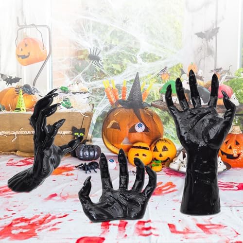 Halloween Decorations Indoor Gothic Decor: Pack of 3 Wall Mounted Hands