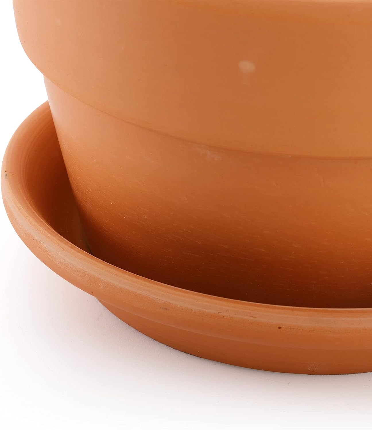 4 Pack Terracotta Pots with Saucer, 6 Inch Large Terra Cotta Plant Pot with Drainage Hole, Clay Flower Planter Pot with