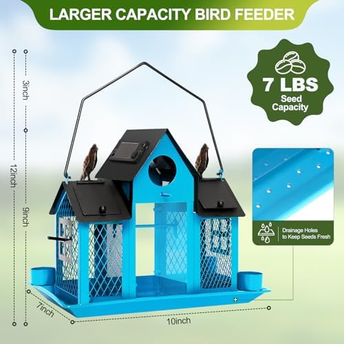 Solar Bird Feeders for Outdoors Hanging, Bird Houses for Outside