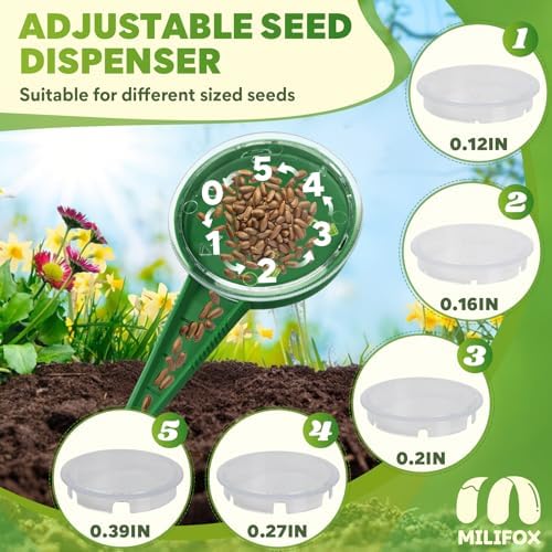 Seed Planter Tool, Seed Dibber, Seed Dispenser, Green, 2 Pcs