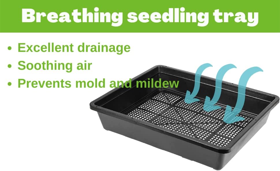 BeGrit Soil Blocking Trays 15x12 inch 5 Set/10 pcs Mesh Bottom Seed Starter Trays for Seedling, Microgreen, Soil