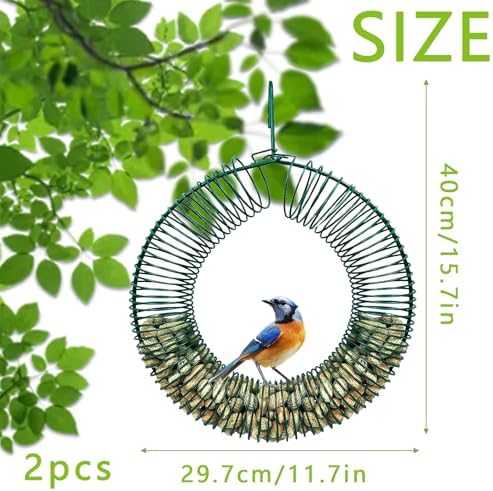 Peanut Bird Feeder, Hanging Feeder Round Metal Whole Wild Bird Feeder with Hanging Hook for Outdoor Birds and Squirrels Feeding Rust & Proof