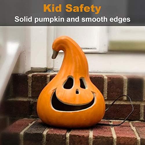 12" Jack O' Lantern - Halloween Pumpkin Decoration - Shatterproof Waterproof Fake Pumpkin Safe for Indoor Outdoor - Perfect Halloween Party Favors - 12 Inch