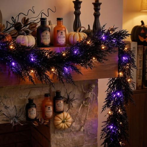 Valery Madelyn 6ft Artificial Norfolk Pine Halloween Garland for Mantle