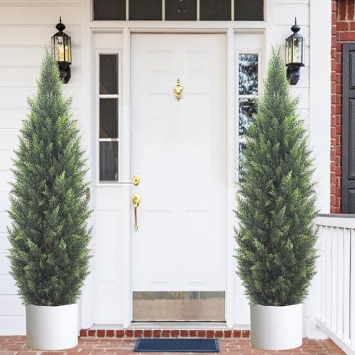 5FT Artificial Cedar Topiary Tree, Set of 2