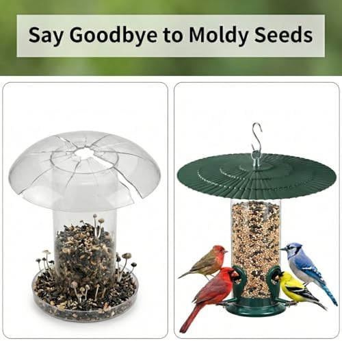 [2 Pack] 11.5" Metal Bird Feeder Rain Guard - Green