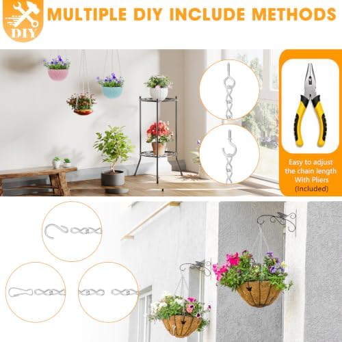 79Inch Hanging Basket Chain,Silver Adjustable Length Hanging Chain