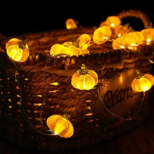 BOHON Pumpkin Lights String 3D Jack-o-Lantern with Remote Timer