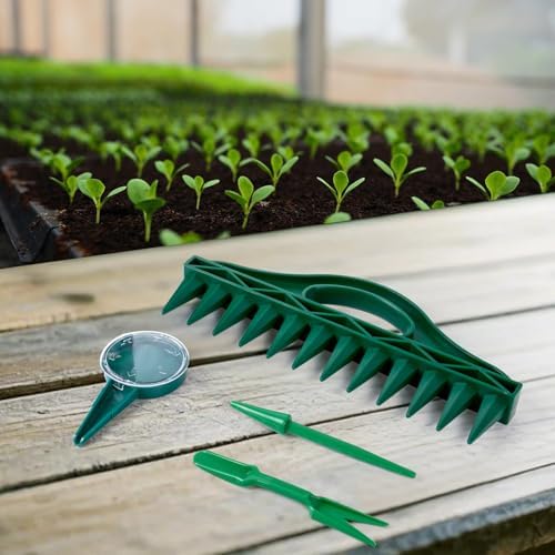 Seed Spreader 4PCS Sowing Seeds Dispenser Set Mini Seed Dispenser for Small Seeds Handheld Seed Planter Tool Seed Dibber Multifunctional Seed Spacer Gardening Tools