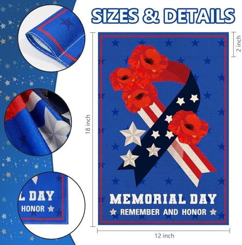 Memorial Day Garden Flag 12x18 Inch Double Sided