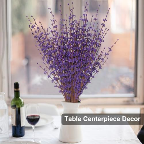 5Pcs Deep Purple Artificial Jasmine Flowers Stem for Vase DIY Wreath Decor
