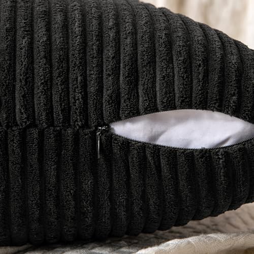 MIULEE Black Decorative Throw Pillow Covers for Couch 18x18 Inch