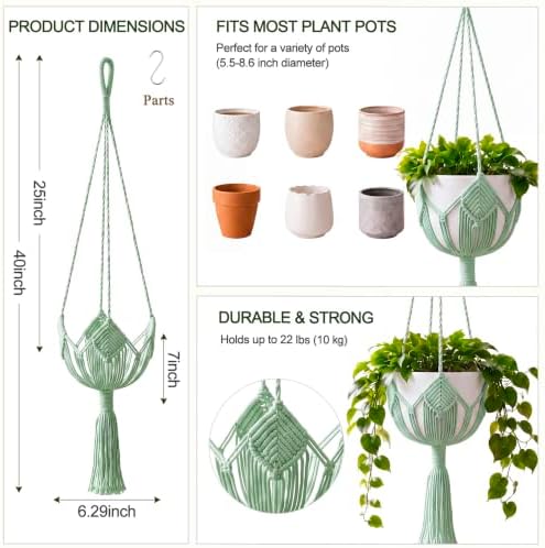 Shappy Boho Macrame Plant Hanger for Indoor