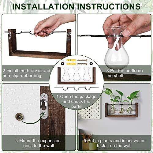 YIBOT Wall Hanging Planter Plant Propagation Stations Glass Flower Vase