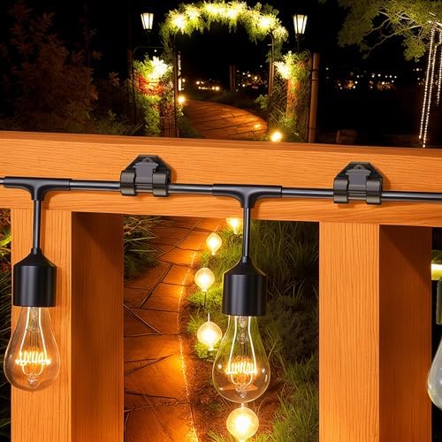Lewufe Hooks for Outdoor String Lights Clips, 50 Pack