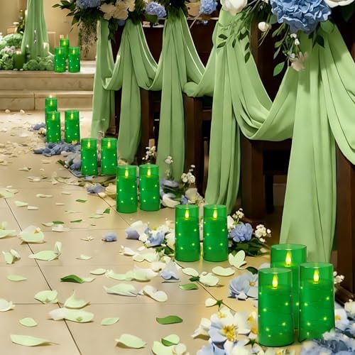 Homemory 3"x6" Flameless Candles, Flickering LED Pillar Candles with Remote