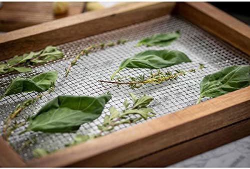 Tablecraft 11088 Herb Drying Rack, Natural, 13.75-inch Length, Acacia Wood