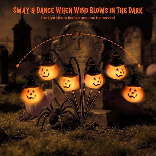 4 Pack Pumpkin Solar Halloween Lights Outdoor,Halloween Decorations
