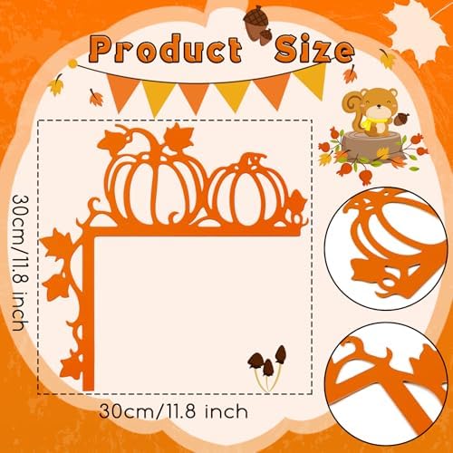 Yaocom 11.8‘' x 11.8" Metal Fall Pumpkin Door Topper, Thanksgiving Sign