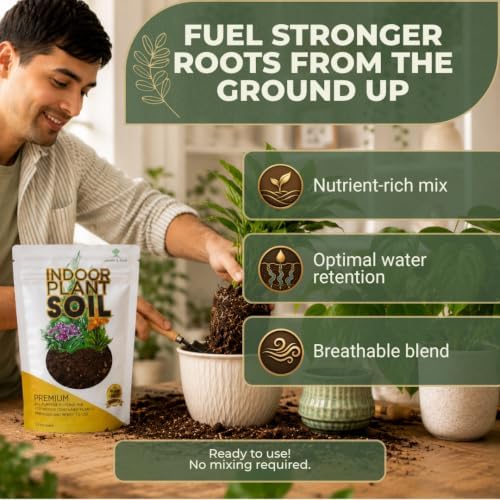 Leaves & Soul Indoor Plant Soil 8.2 Qt Houseplant Potting Soil for Indoor